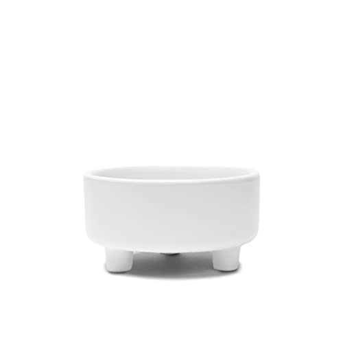 Waggo Uplift Ceramic Dog Bowl for Small Medium and Large Breeds - Heavyweight and Durable Pet Food and Water Dish Crock, Dishwasher Safe, Modern, Elevated Feeder (White, Small) - color: White, size: Small
