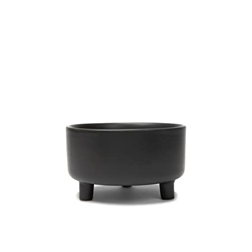 Waggo Uplift Ceramic Dog Bowl for Small Medium and Large Breeds - Heavyweight and Durable Pet Food and Water Dish Crock, Dishwasher Safe, Modern, Elevated Feeder (Black, Medium) - color: Black, size: Medium