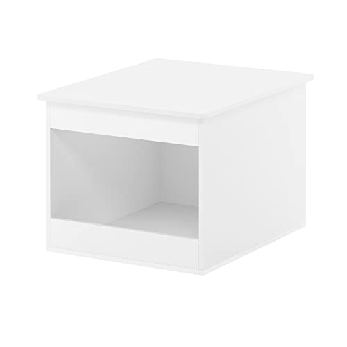 Furinno Peli Top Opening Litter Box Enclosure, Solid White | Litter Box Furniture, Wooden Pet House, Easy Assembly, for Living Room - color: Solid White, size: Top Opening