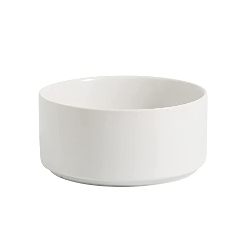 Havniva Ceramic Dog Bowls, 6.1” Dog Food and Water Bowl, Pet Feeding Bowl | Dog Food Bowl for Small Dogs, Food-Grade Ceramic, Dog Water Bowl with Non-Slip Rubber Base, Large Capacity, Dishwasher Safe - color: Matte White, size: 6.1" - Bowl
