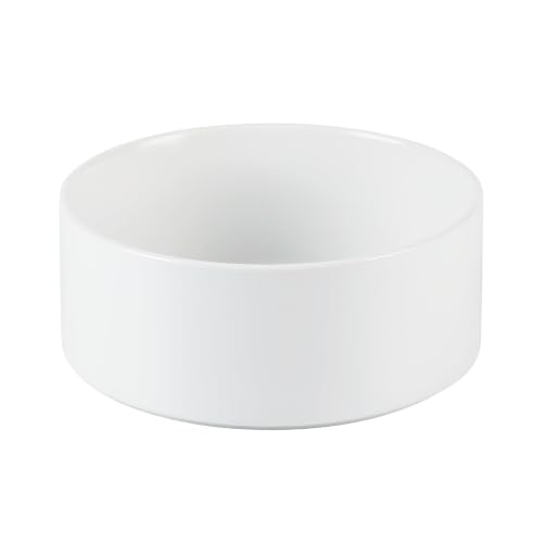 Havniva Ceramic Dog Bowls, 7.3” Dog Food and Water Bowl, Pet Feeding Bowl | Dog Food Bowl for Medium Dogs, Food-Grade Ceramic, Dog Water Bowl with Non-Slip Rubber Base, Large Capacity, Dishwasher Safe - color: Matte White, size: 7.3" - Bowl