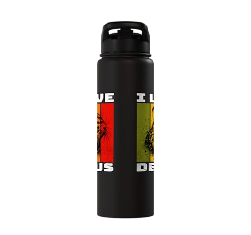 Degu Retro Degu I Love Degu Stainless Steel Insulated Water Bottle - color: Black