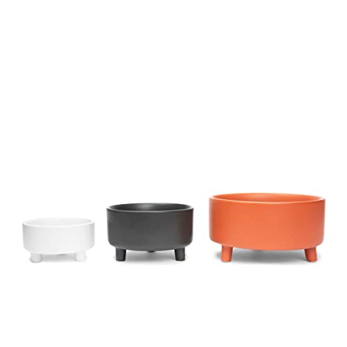 Waggo Uplift Ceramic Dog Bowl for Small Medium and Large Breeds - Heavyweight and Durable Pet Food and Water Dish Crock, Dishwasher Safe, Modern, Elevated Feeder (Black, Large) - color: Black, size: Large