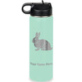 LaserGram Personalized 20oz Water Bottle, Rabbit (Teal) | Engraved Gift, Vacuum Insulated Stainless Steel, Flip-Top Straw Lid, Laser Engraved With Your Name - color: Teal, size: 20 Ounces