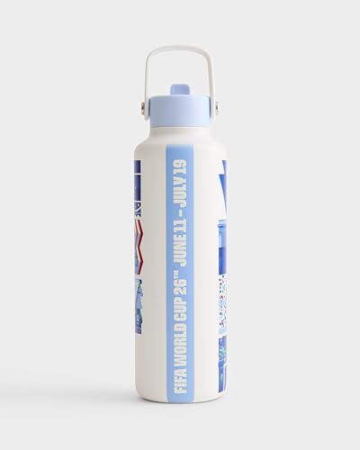 Drib 24oz Insulated Water Bottle, FIFA World Cup 2026 Edition – Performance Stainless Steel Insulated Bottle with Quiet Leak-Proof Straw Lid (Philadelphia - City Poster) - color: Philadelphia - City Poster