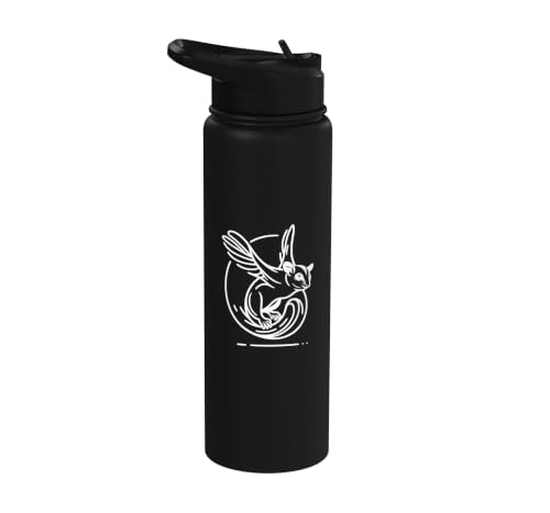 Sugar Glider Line Art Animal Lover Stainless Steel Insulated Water Bottle - color: Black