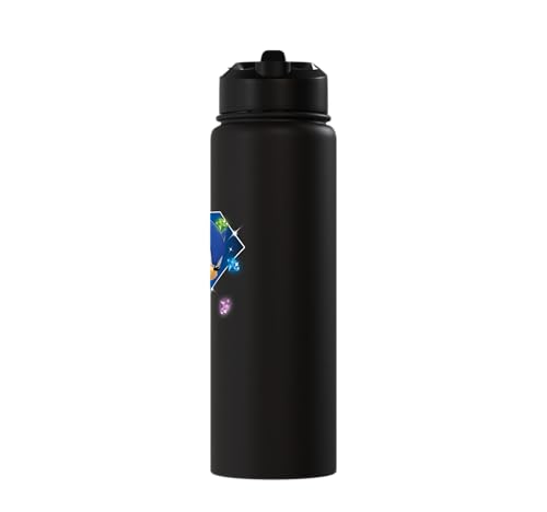 Sonic the Hedgehog 35th Anniversary Emerald Legacy Stainless Steel Insulated Water Bottle - color: Black