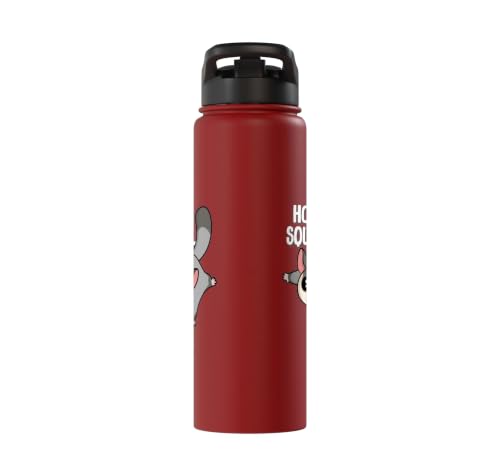 Cute Womens Girls Kids Mom Hover Squirrel Sugar Glider Lover Stainless Steel Insulated Water Bottle - color: Red