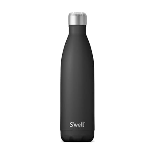 S'well Stainless Steel Water Bottle, 25oz, Onyx, Triple Layered Vacuum Insulated Containers Keeps Drinks Cold for 48 Hours and Hot for 24, BPA Free, Perfect for On the Go - color: Onyx, size: 25 Ounces