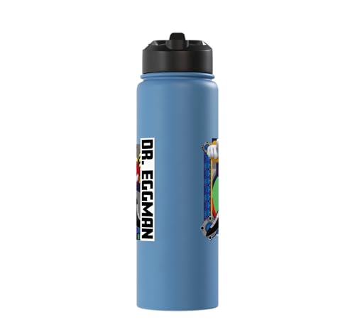 Sonic the Hedgehog - In the Zone - Dr. Eggman Stainless Steel Insulated Water Bottle - color: Light Blue