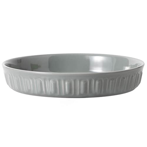 Shallow Dog Bowls, 10.5" Ceramic Large Food Plate for Small, Medium and Large Breeds, Non-Slip, Flat and Wide, Dishwasher Safe, Suitable for Dogs and Cats (Grey) - color: Grey, size: 10.5 inch