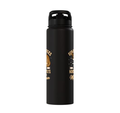 Australia Marsupial Wildlife Animal Lover Sugar Glider Stainless Steel Insulated Water Bottle - color: Black