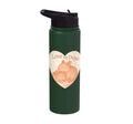Love My Degus Heart Degu Lover Stainless Steel Insulated Water Bottle - color: Dark Green