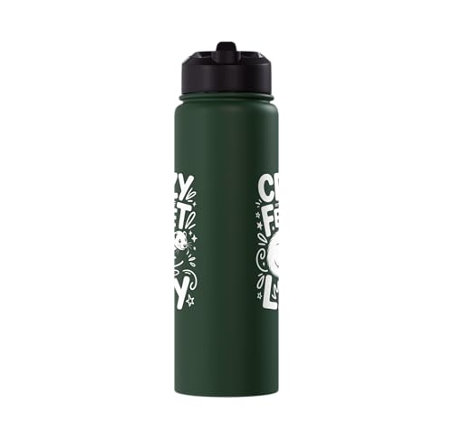 Crazy Ferret Owner Women Ferrets Stainless Steel Insulated Water Bottle - color: Dark Green