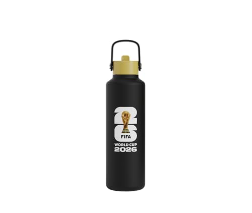 Drib 24oz Insulated Water Bottle, FIFA World Cup 2026 Edition – Performance Stainless Steel Insulated Bottle with Quiet Leak-Proof Straw Lid (Official Trophy Bottle - Midnight) - color: Official Trophy Bottle - Midnight