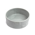 Manor Pet Bowl, Ceramic Dog and Cat Bowl, 8 Cup Capacity, Grey, Large - color: Grey, size: Large