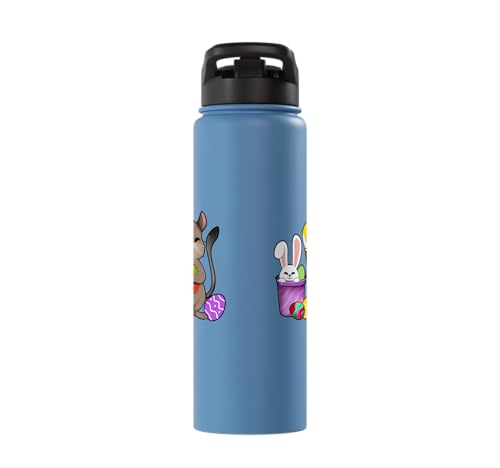Cute degu painting Easter eggs Stainless Steel Insulated Water Bottle - color: Light Blue