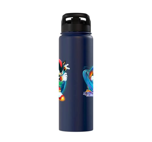Sonic the Hedgehog - Racing Around the World Shadow Stainless Steel Insulated Water Bottle - color: Navy Blue