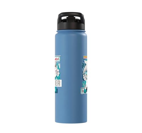 Sonic the Hedgehog - In the Zone - Silver Stainless Steel Insulated Water Bottle - color: Light Blue