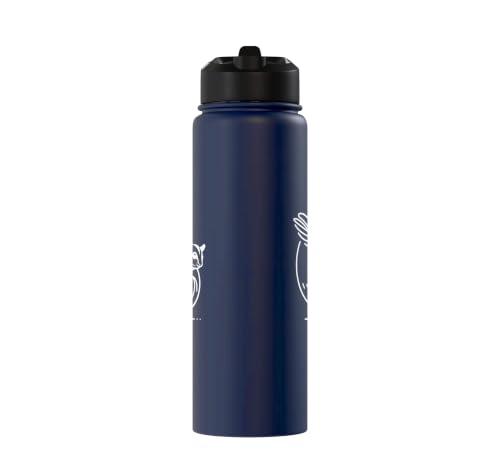 Sugar Glider Line Art Animal Lover Stainless Steel Insulated Water Bottle - color: Navy Blue