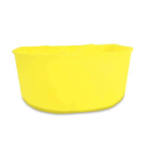 Pet Feeder Bowl, 25oz Pink Plastic Cage Mounted Container for Birds and Small Animals, Indoor Outdoor Use with Wire Mesh Attachment (10, Yellow) - color: YELLOW