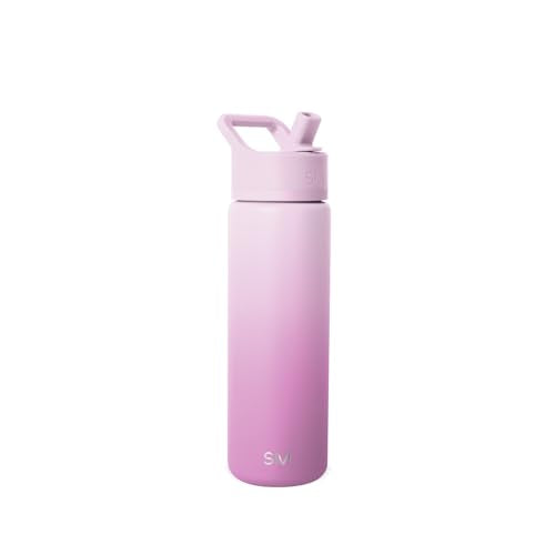 Simple Modern Insulated Water Bottle with Straw | 22oz | Ombré | Summit Stainless Steel Water Bottles, Metal Cup | Leak Proof for School, Gym, Travel, Sports | Violet Dreams - color: Ombre: Violet Dreams, style: 22oz