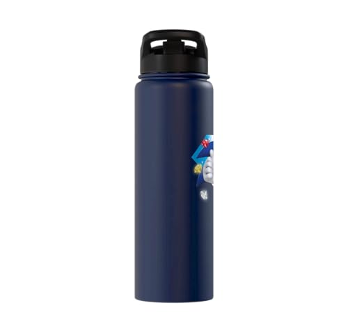 Sonic the Hedgehog 35th Anniversary Emerald Legacy Stainless Steel Insulated Water Bottle - color: Navy Blue