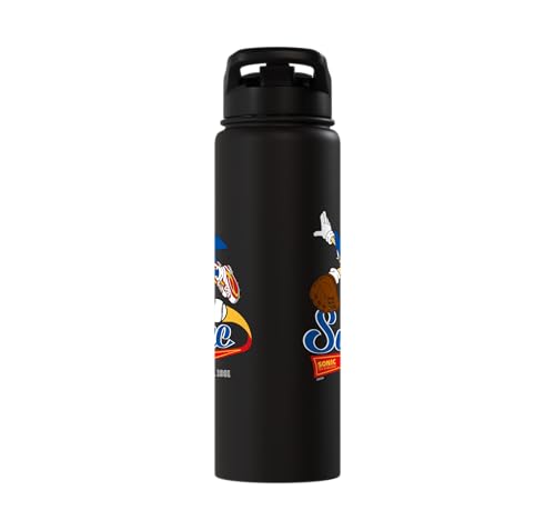 Sonic the Hedgehog - Sonic Baseball Est. 1991 Stainless Steel Insulated Water Bottle - color: Black