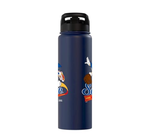 Sonic the Hedgehog - Sonic Baseball Est. 1991 Stainless Steel Insulated Water Bottle - color: Navy Blue