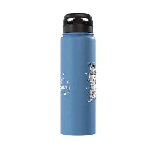 Rodent lovers - Degu Mommy Stainless Steel Insulated Water Bottle - color: Light Blue