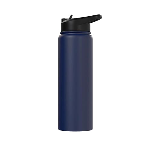 Funny Sugar Glider Drinking Iced Coffee Stainless Steel Insulated Water Bottle - color: Navy Blue