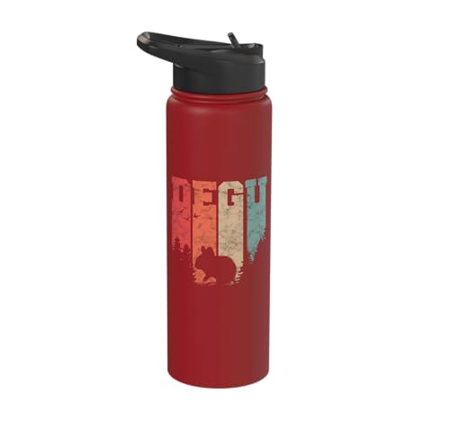 Degu Owner Retro Chilean Rodent Degus Stainless Steel Insulated Water Bottle - color: Red