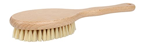 REDECKER Short Bath Brush with Natural Pig Bristles, 11-3/4 Inches Long - Short Wooden Bath Brush - Body Scrubber Brush Wood - Short Handle Shower Brush, Made in Germany - Short Handle Brush
