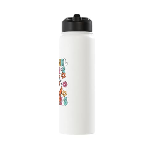 Just A Girl Who Loves Guinea Pigs Cute Groovy Girls Kids Stainless Steel Insulated Water Bottle - color: White
