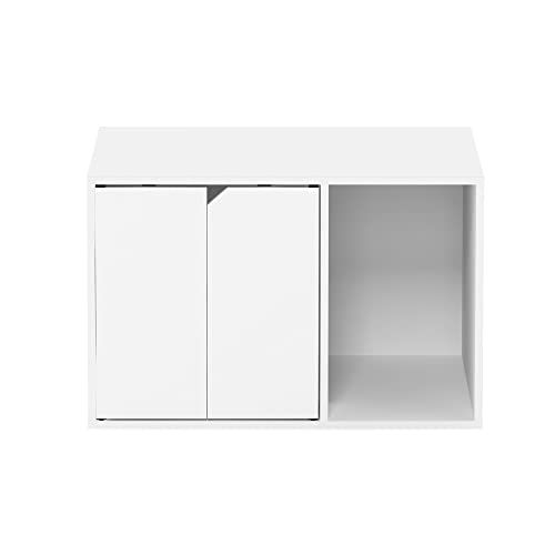 Furinno Peli Litter Box Enclosure, Small, Solid White - color: Solid White, size: Small