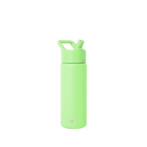 Simple Modern Insulated Water Bottle with Straw | 18oz | Green | Summit Stainless Steel Water Bottles, Metal Cup | Leak Proof for School, Gym, Travel, Sports | Baja - color: -Baja, style: 18oz