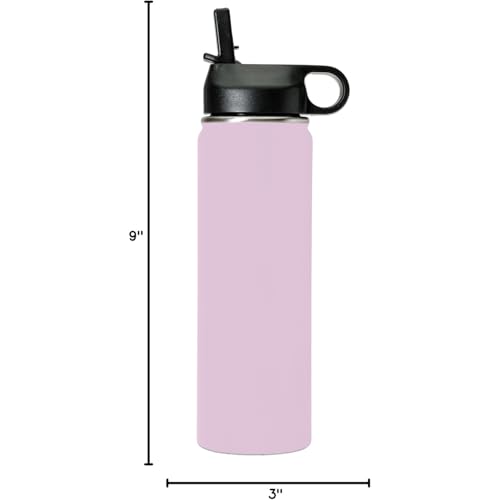LaserGram Personalized 20oz Water Bottle, Rat (Lavender) | Engraved Gift, Vacuum Insulated Stainless Steel, Flip-Top Straw Lid, Laser Engraved With Your Name - color: Lavender, size: 20 Ounces