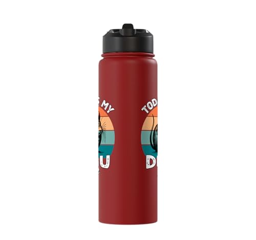 Funny Degu Stainless Steel Insulated Water Bottle - color: Red