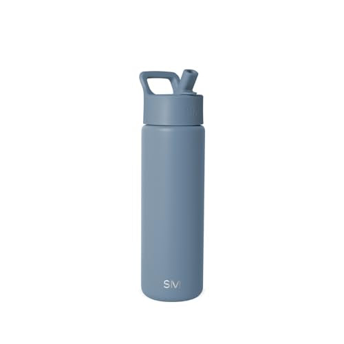 Simple Modern Insulated Water Bottle with Straw | 22oz | Blue | Summit Stainless Steel Water Bottles, Metal Cup | Leak Proof for School, Gym, Travel, Sports | Blue Dune - color: -Blue Dune, style: 22oz