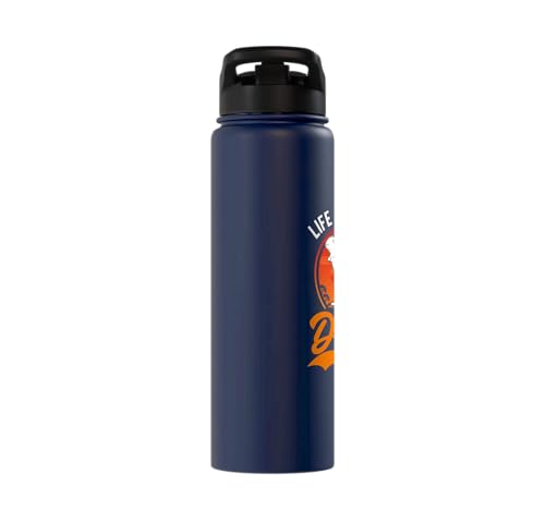 Life is better with an Degu Stainless Steel Insulated Water Bottle - color: Navy Blue