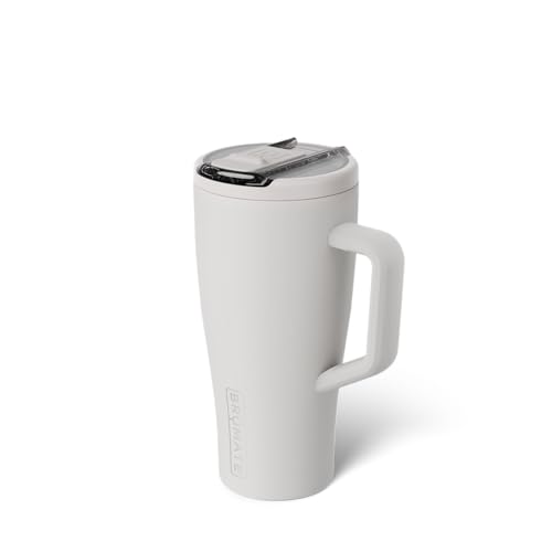 BrüMate Era Flip 30oz Tumbler with 100% Leakproof Covered Straw Lid | Hygienic Covered Straw | Insulated Stainless Steel Water Bottle with Handle | Cup Holder Friendly | BPA-Free (Dune) - color: Dune, size: 30 Ounces