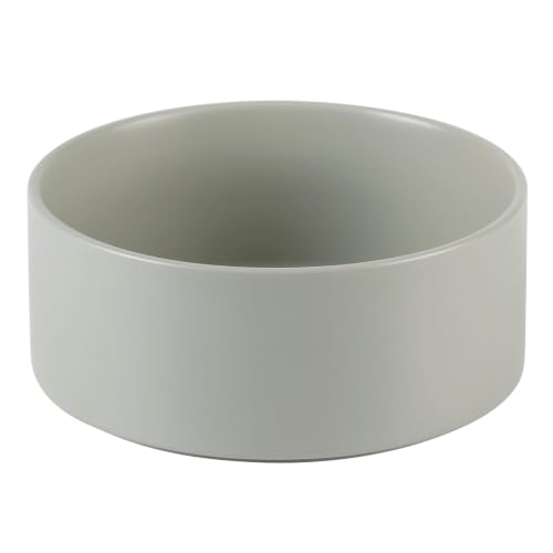 Havniva Ceramic Dog Bowls, 8.3” Dog Food and Water Bowl, Pet Feeding Bowl | Dog Food Bowl for Large Dogs, Food-Grade Ceramic, Dog Water Bowl with Non-Slip Rubber Base, Large Capacity, Dishwasher Safe - color: Matte Gray