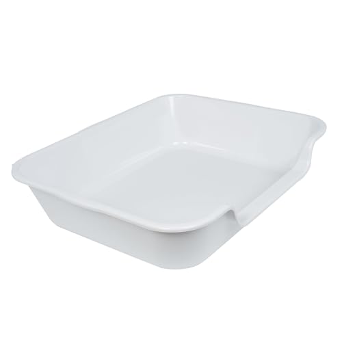Extra Large Low Entry ABS Cat Litter Box, Light Gray, 24" L x 20" W, 1 Pack | Durable low entry litter box, non-stick, odor-free, ideal for seniors, kittens, rabbits, large cats and multi-pet homes. - color: Light Gray, size: Large (Pack of 1)
