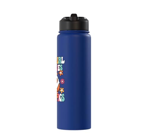 Just A Girl Who Loves Guinea Pigs Cute Groovy Girls Kids Stainless Steel Insulated Water Bottle - color: Royal Blue