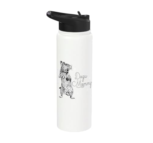 Rodent lovers - Degu Mommy Stainless Steel Insulated Water Bottle - color: White