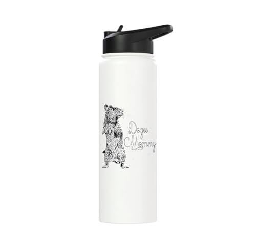 Rodent lovers - Degu Mommy Stainless Steel Insulated Water Bottle - color: White