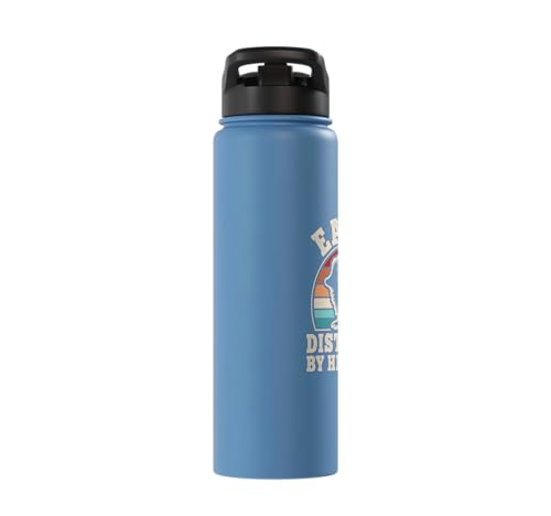 Easily Distracted By Hedgehogs Retro Hedgehog Men Women Kids Stainless Steel Insulated Water Bottle - color: Light Blue