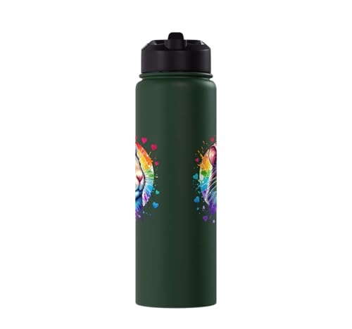 Degu Stainless Steel Insulated Water Bottle - color: Dark Green