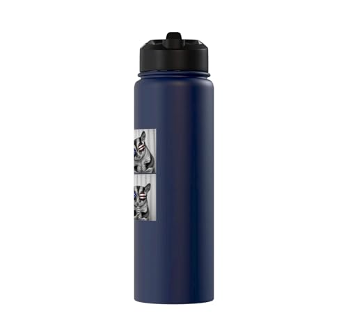 Sugar Glider 4th of July US American Flag Patriotic Stainless Steel Insulated Water Bottle - color: Navy Blue