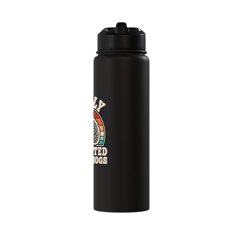 Easily Distracted By Hedgehogs Retro Hedgehog Men Women Kids Stainless Steel Insulated Water Bottle - color: Black